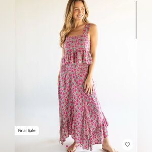 NWT NEW Natural Life Good Vibes Skirt Pink Puff Floral Size Medium M Sold Out